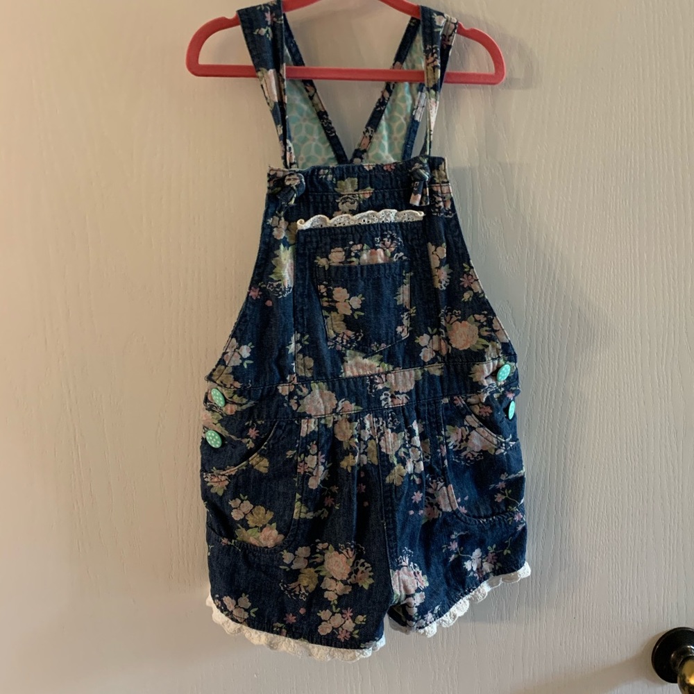 Matilda Jane Floral Shortalls size 4